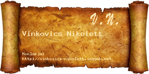 Vinkovics Nikolett névjegykártya